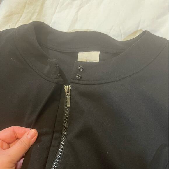 Sejour Collarless Half Sleeve Ponte Knit Zip Up Jacket sz 16W - Picture 6 of 12